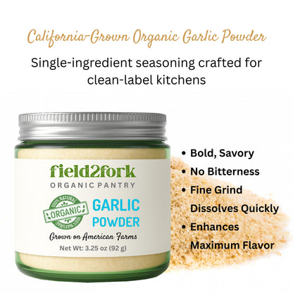 Organic Garlic Powder – Pure, Non-GMO, Bold Flavor for Clean Cooking